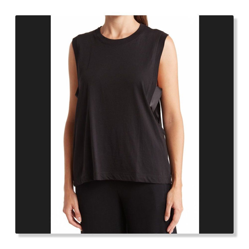 ATM Anthony Thomas Melillo Classic Mixed Media Tank Top - size Medium in Black.